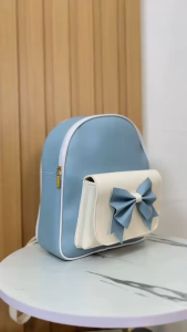 ZEVANYA Tas Ransel Wanita Mini Korean Style Backpack Kulit Sintetis Misio dengan Pita Cantik & Tali Adjustable untuk Gaya Modern