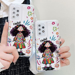 Silicon Phone Case For Samsung S24 Ultra S23 Plus S22 S21 S20 FE A54 5G A55 A53 A52 A34 A33 A14 A13 A32 A24 A23 Cut Girl Covers