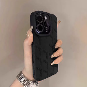 Potdemiel | Dot Zigzag Luxury Leather Shockproof Phone Case For iPhone 17 16 Pro Max Air 15 14 13 12 11 Max Silicone Soft Cover