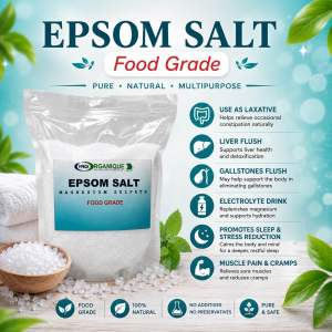 Epsom Salt Magnesium Sulfate Heptahydrate FOOD GRADE- Liver and Gallbladder flushing Electrolyte drink Laxative 500g|1Kg|2Kg
