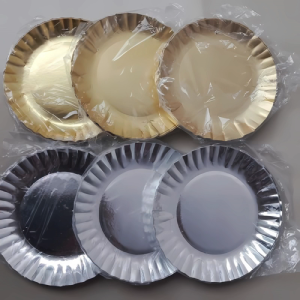 Piring Kue Ulang Tahun / Piring Kue Gold Silver Polkadot Happy Birthday Party Anak