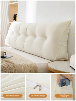 KANGJU | Removable and Washable Cloud Velvet Anti-collision Headboard Cushion Double