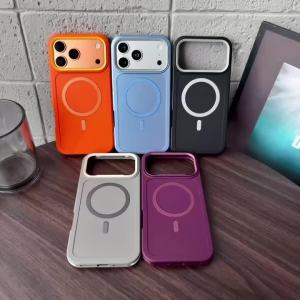 Simple Solid Color Collision For Magsafe Magnetic Phone Case For iPhone 18 Pro Max 17 16 15 14 13 Shockproof Protective Cover