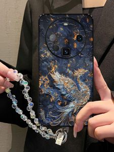 Fashionable Creative Phoenix Design Phone Case for Huawei Mate70 Full Cover Womens Style Handheld Chain Anti-Fall Protection