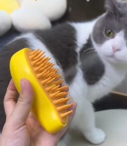 HATELI Mèo Ướt Bàn Chải Chó Lược Massage Tích Điện Xịt Nước Silicon Mềm Thú Cưng Con Chó Con Mèo Con Tóc Chải Lông bàn Chải