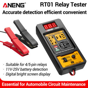 ANENG | ANENG RT01 Automotive General Relay Detector Automotive Battery Powered Band Crocodile Clamp 11-25V Relay Status Detection Tool