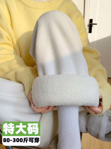 กางเกงขายาวทรงตรงผ้ากำมะหยี่หนาสำหรับผู้หญิงในฤดูใบไม้ร่วงและฤดูหนาว กางเกงขายาวทรงหลวมสบาย ๆ สำหรับผู้หญิงไซส์ใหญ่