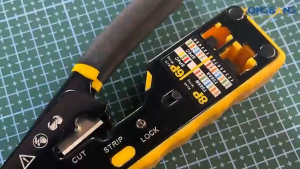 RJ45 RJ11 Pass Through Crimping Tool For Cat7/6A Cat6/5 Ethernet Modular Plugs Connectors With Stripper And Spare Blade