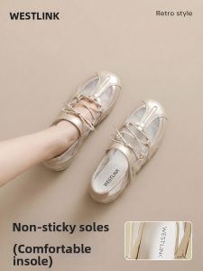 Breathable Mesh Mary Jane Ballet Flats Magic Tape Shallow Mouth