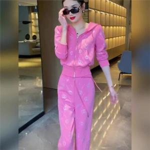 LIANGYILAILIN | Elegant Youthful Pink Hooded Sportswear Set