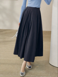 Roey s house | Office Elegant High-Waisted Flared Pleated Half Skirt