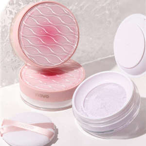 ✷Light Feather Soft Focus Fixed Makeup Powder Oil Control Concealer Waterproof Sweat No Makeup Matte Brightening Skin Color Purple Honey Powder Women♗
