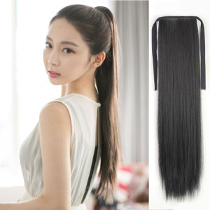 [YAN K] 45cm/55cm Long Straight Clip On Ponytail Wig for Women Girls Drawstring Hair Extensions Hair Wig Hair Accessories