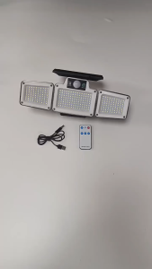 280LED Solar Light 2 Way Charging USB Cable Charging Waterproof Solar Light IP65 LED Outdoor Lamp Motion Sensor 3 Side illumination Camping Light Portable Light