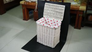 Large Wicker Laundry Basket with Lid Home Bathroom Bathing Basket Willow Woven Dirty Clothes Storage Basket Household Use