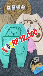 SNI Celana Pookie uk 6-24 Bulan / Clana Anak Laki Laki Perempuan Jogger Celana Pampers Bayi Baby Girl Boy 6-12 0-6 3-6 6-18 1 2 Tahun Month Panjang Import Branded Alinkidos