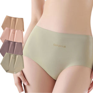 Sentexin 4PCS Womens Seamless Ice Silk Panties High Waist Briefs Ladies Breathable Underpants Female Yoga Sports Underwear