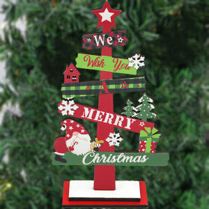 1 cây Giáng sinh bàn gỗ năm mới với sáng tạo lễ hội trang trí chủ đề DIY