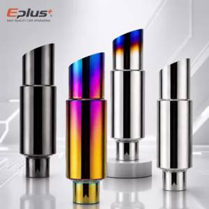 EPLUS Bộ Giảm Thanh Ống Xả Ô Tô Bằng Thép Không Gỉ Đa Năng Có Đầu Cắt Nghiêng 4 Màu 51/57/63mm Đầu Vào Ống Xả Ô Tô Bộ Cộng Hưởng