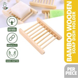 Eco-Friendly Bamboo Soap Dish: Elegant Durable & Biodegradable Saver Soap Dish Holder Tray Reusable