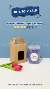 (Isi 10 Pcs) Gable Box 10x10x14.5 Gable Toples Tabung 500 gr 650 gr 750 gr 800 gr Gable Eflute Toples Tabung Isi Satu Gable Eflute Tebal Box Toples Isi Satu