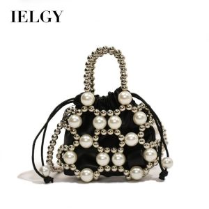 IELGY กระเป๋าถือแฟชั่นลูกปัดประณีตแฟชั่นนางฟ้าน้อยกระเป๋าสะพายไหล่อินเทรนด์กระเป๋าหิ้วที่ดีงาม