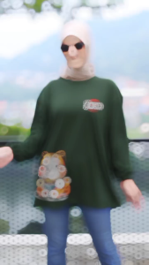 Forever Cloth Kaos Oversize Lengan Panjang Kerut Motif Kartun Bahan Cotton Combed 24s