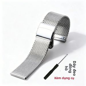 Dây Đeo Đồng Hồ Kim Loại Milanese Mesh Bằng Thép Không Gỉ Khóa Nhanh Đa Năng Dày 1.0mm Kích Thước 18mm 20mm 22mm Chống Nước Dành Cho Nam Và Nữ