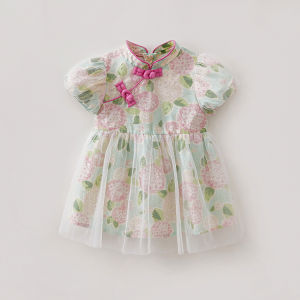 Marc&Janie | Linen Floral Design Childrens Cheongsam