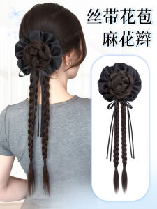 Phụ Kiện Tóc Giả Búi Đuôi Búi Hoa Lọn Tóc Nơ Thắt Nơ Lười Biếng Ruy Băng Cao Su Bằng Sợi Polyester Phong Cách Pháp