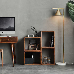 Rustic Style Solid Wood Bookcase Hall Partition Shelf Free Combination Grid Cabinet Floor Standing Simple Luxury Home Use