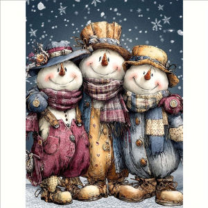 Kayou | Large Size Jigsaw Puzzle 500/1000/1200/2000 Pcs Vintage Three Snowmen Jigsaw Puzzles for Adults Stress Relief Toys Gift
