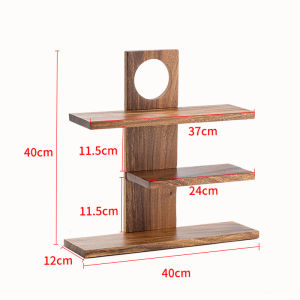Desktop Storage Rack Multi-Layer Tea Set Storage Rack Small Solid Wood Antique Shelf Dustproof Tea Rack Wooden Storage Cabinet