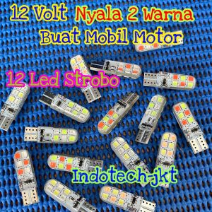 Lampu senja mobil motor 12 Led 12 VOLT NYALA 2 WARNA