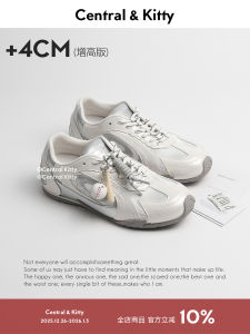 Central&Kitty Summer Thick Bottom Heightening Board Shoes Womens New 2025 Sport Casual Shoes Dequn Cross Laced Low Top