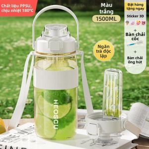 nRMEi | Ly Tumbler PPSU Dung Lượng Lớn có Ống Hút cho Trẻ Em và Người Lớn Dùng Ngoài Trời Chống Nhiệt