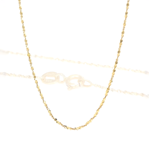Chow Sang Sang 周生生 18K Yellow Gold Plain Chain Necklace 45cm 03817N