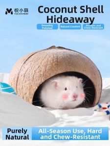 YUEXIAOMENG | Coconut Shell Pet Hideout for Hamsters Dormice Sugar Gliders