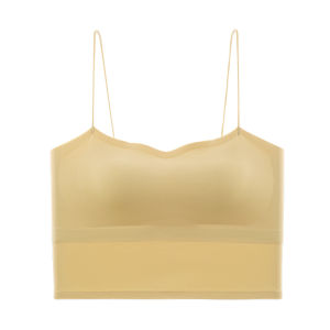 Miiow | Wireless Strap Vest Top Womens Inner Wear Seamless Nylon Bralette With Chest Pad Simple Style Summer Online Exclusive