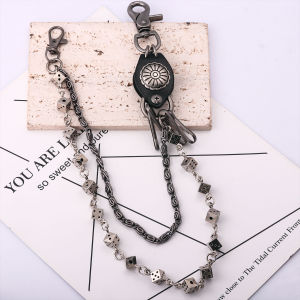 Classic Fashion Versatile Pants Chain Heavy Duty Dice Rivet Men Vintage Long Rock Trousers Hipster Punk Pant Keychain Jewelry
