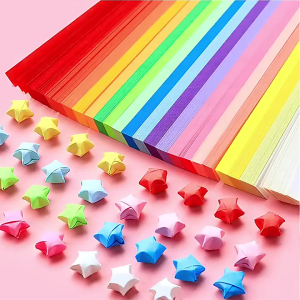 540pcs Lucky Star Kertas Craft Crafting Stuff Kertas Strip Quilling Paper Gradient Color Origami Kertas Bintang