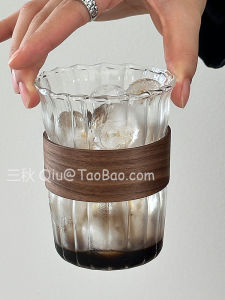 แก้วกาแฟทรงกลมสีโปร่ง Sanq รุ่น Vintage Vertical Stripe สำหรับกรอกาแฟแบบฝังหู รับประทานเครื่องดื่มที่ทนต่อความร้อนได้ สินค้าจีนแผ่นดินใหญ่