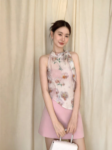 XXNING | Retro Bow Decorated National Style Improvement Top