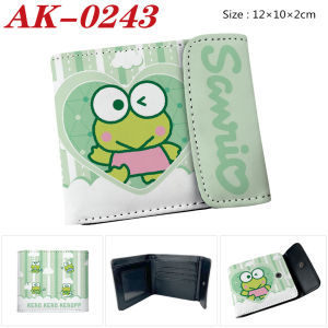 New Sanrio Anime Peripheral Full Color Hidden Hook PU Leather Short Wallet Clow M Kaiti Cat Angel Merlot