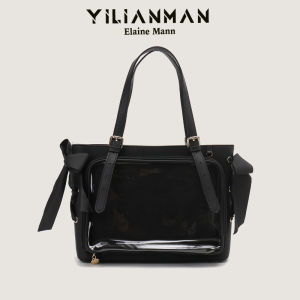 Elegant Large Capacity Tote Bag Womens Fashion Show Silk Ribbon Butterfly Knot Single Shoulder Crossbody Bag Original Design