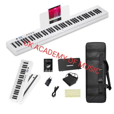 LATEST UPGRADE WEIGHTED ACTION UK PRO RECHARGEABLE & BLUETOOTH 88 KEYS FOLDABLE TRAVELER PIANO MIDI
