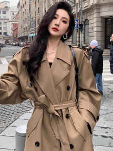 ZHENMANZI | Khaki Color Double-Breasted Long Coat