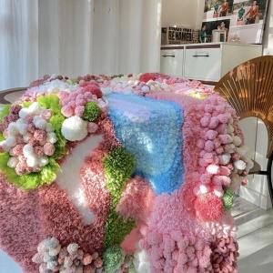 Handmade Moss Carpet DIY Material Kit 130x75cm Bedroom Living Room Bedside Luxury High-End Style Mixed Fabric Carpet for Home Use