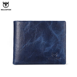 BULLCAPTAIN New Mens Leather Wallet RFID Function Fashion Business Multi-Card Mens Wallet Clip QB026