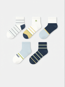 PRIMEET | Antibacterial Breathable Stripe Socks No Bone